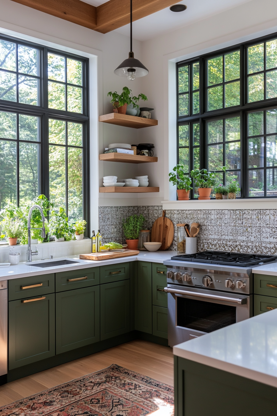 Modern green cabinets