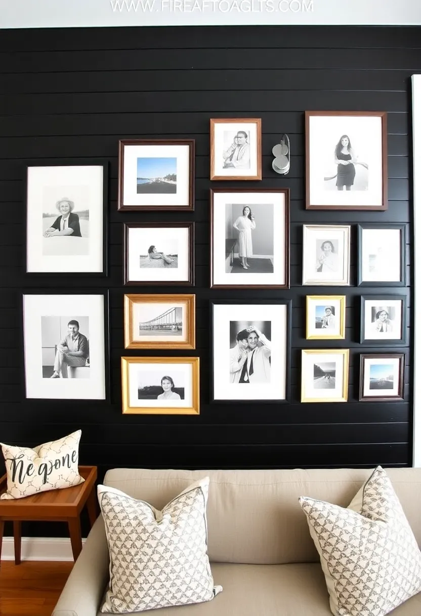 Experience the rustic charm with a black beadboard accent wall in your bedroom! - Add a personal touch with art