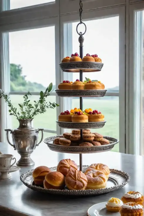 Classic afternoon tea setup