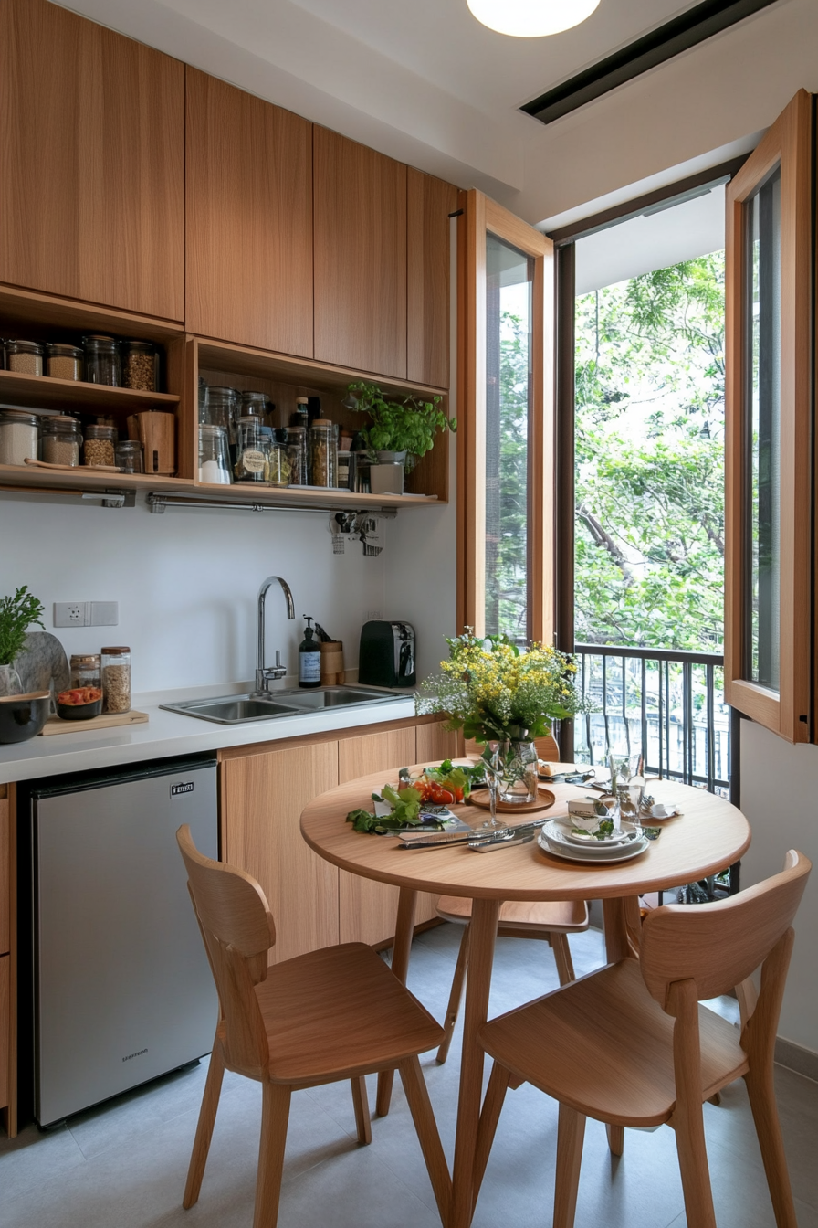 Space-saving furniture in the kitchen