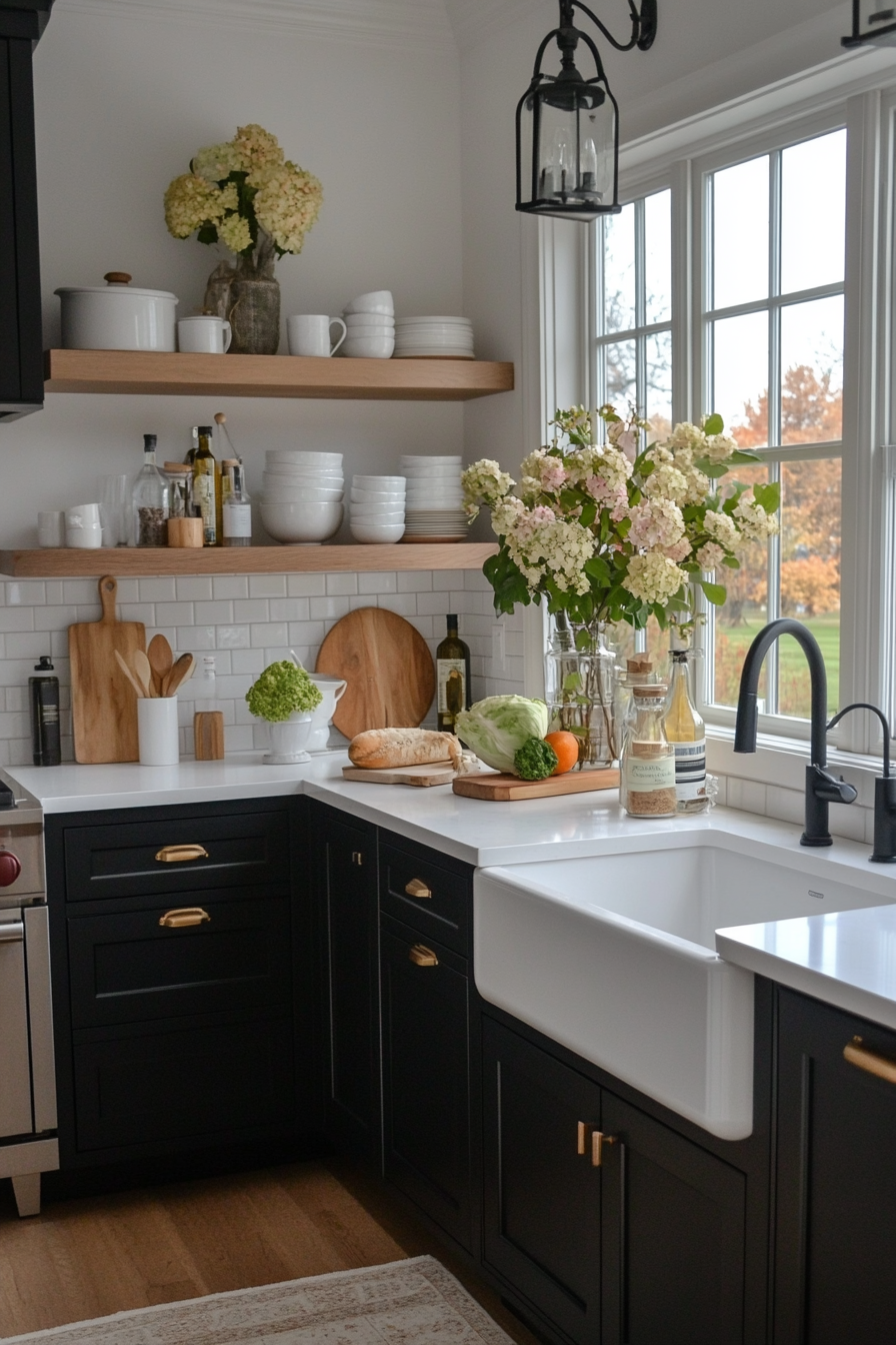 Open shelf in the kitchen