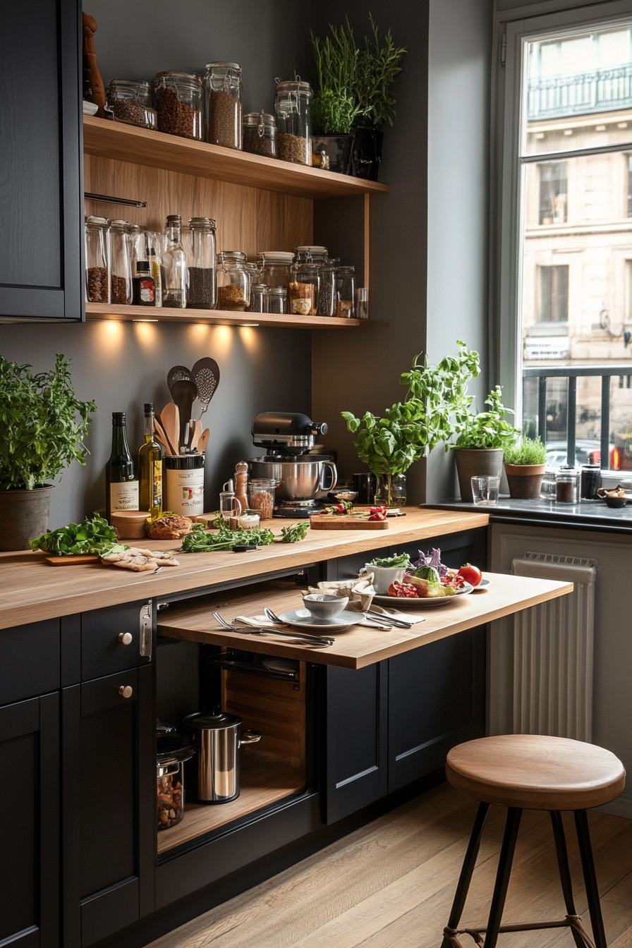 Foldable surfaces in the kitchen