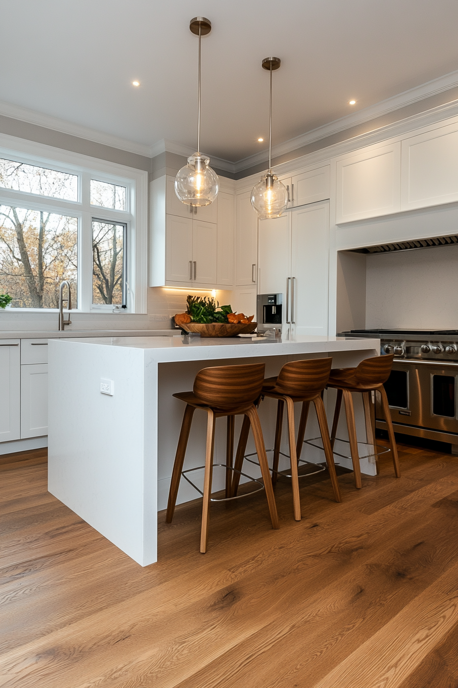 White cabinets paired with light countertops