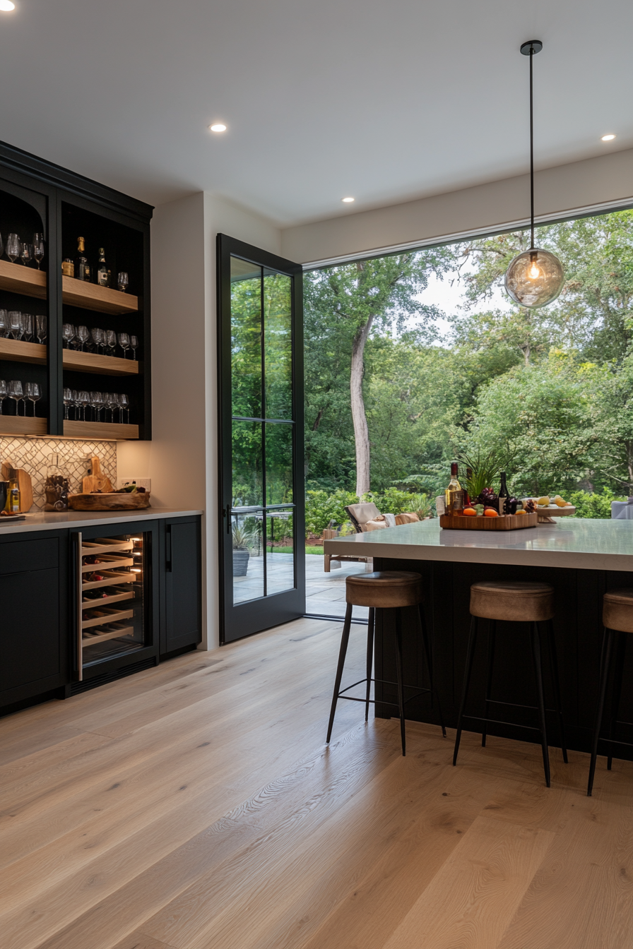 Tall cabinets in a modern kitchen