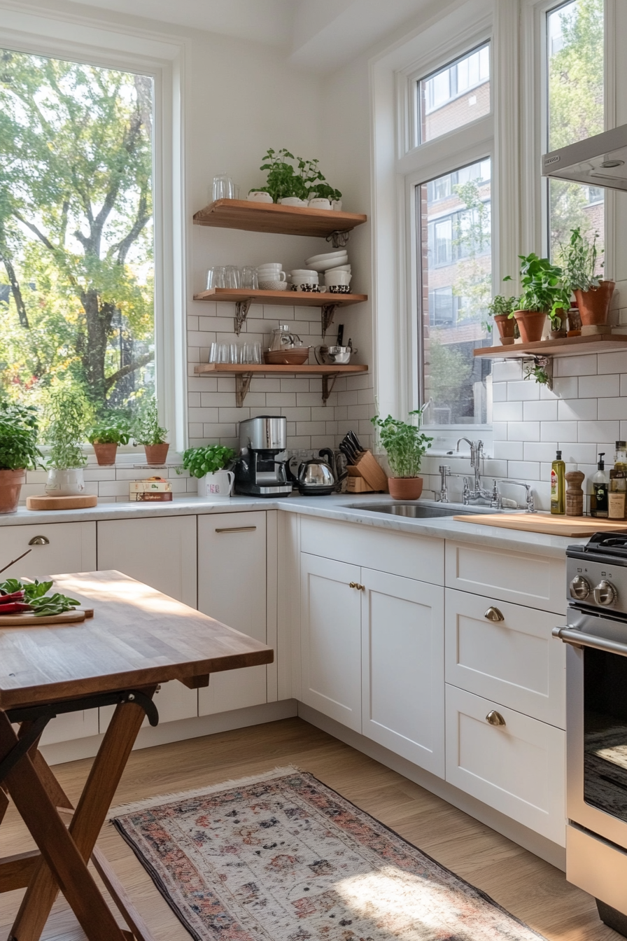 Tall cabinets in a small kitchen