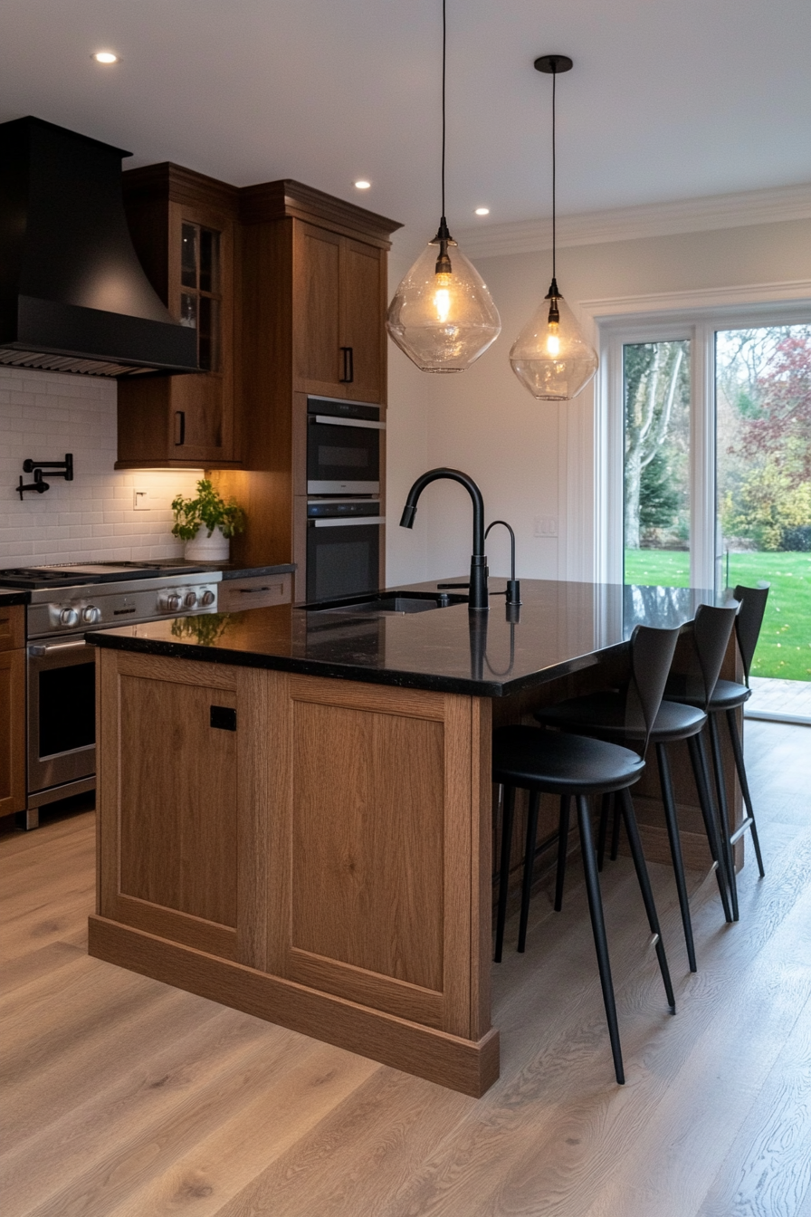 Kitchen island with sink and storage space