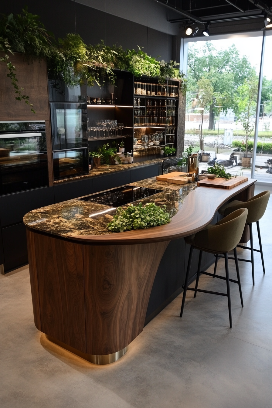 Kitchen island with a unique design