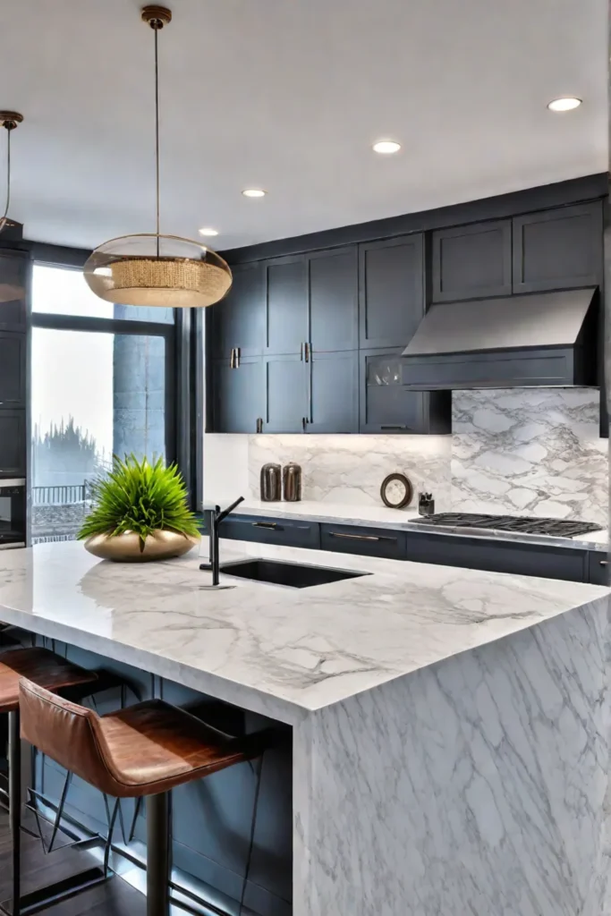 Luxury vinyl flooring in a modern kitchen