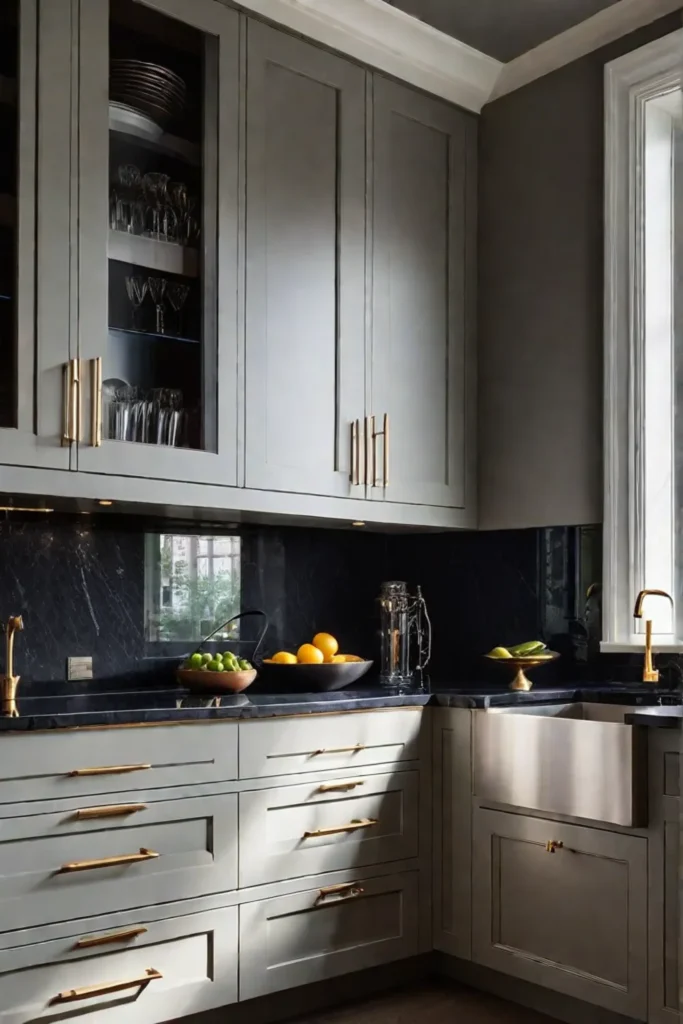 Luxury kitchen with dark custom cabinets