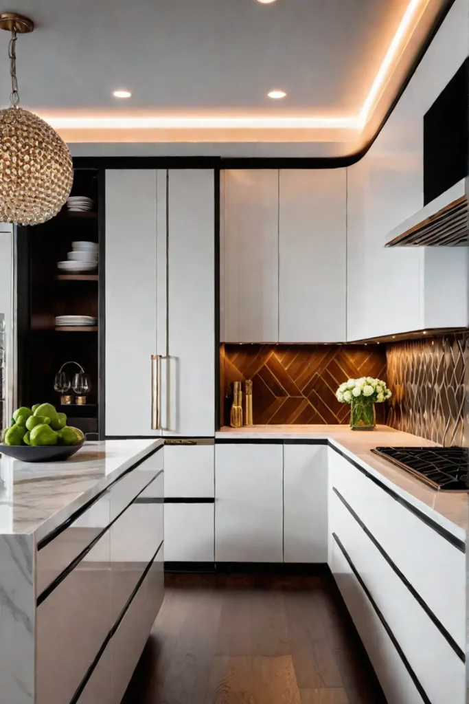 Interior design of a small luxury kitchen