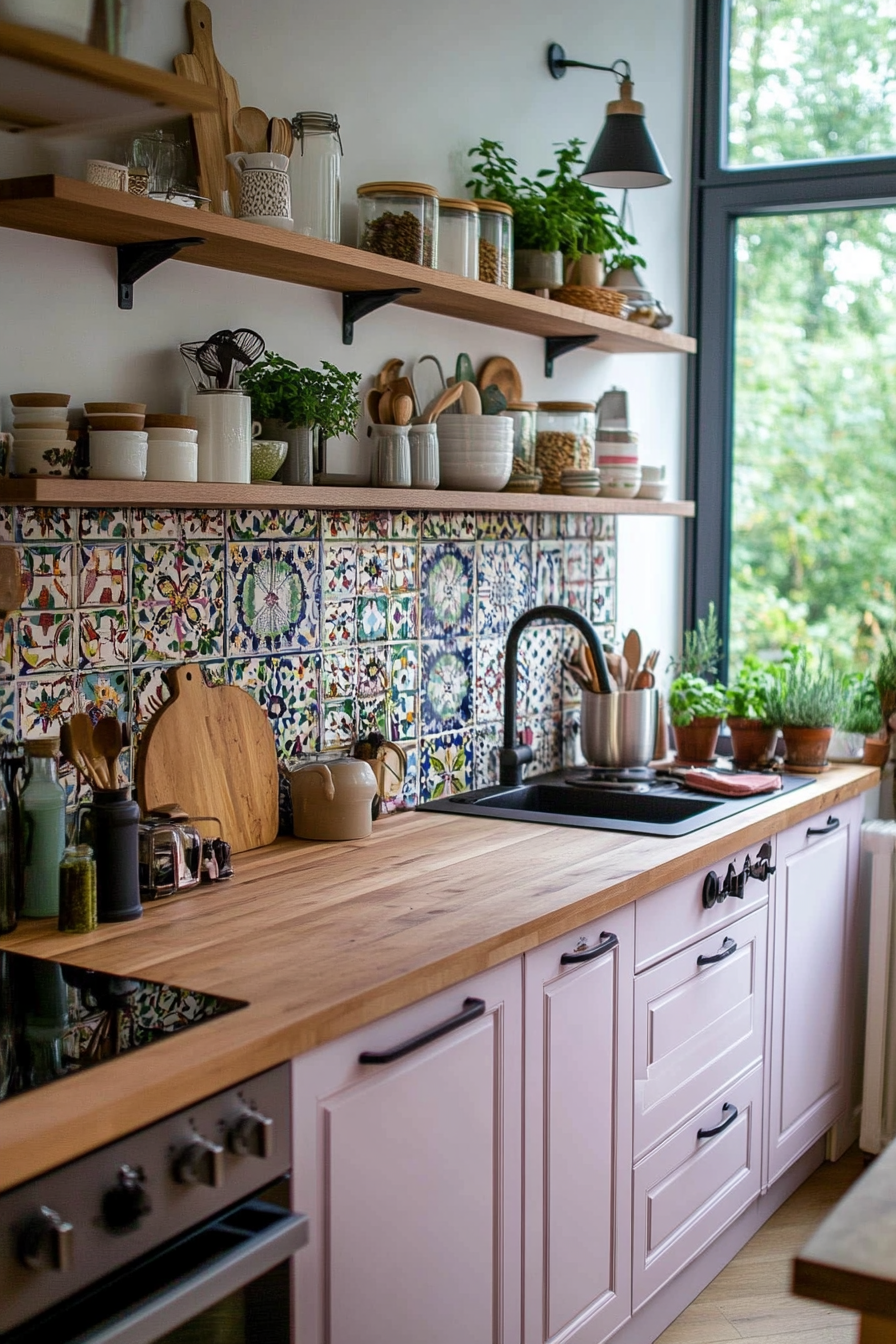 Create a charming backsplash