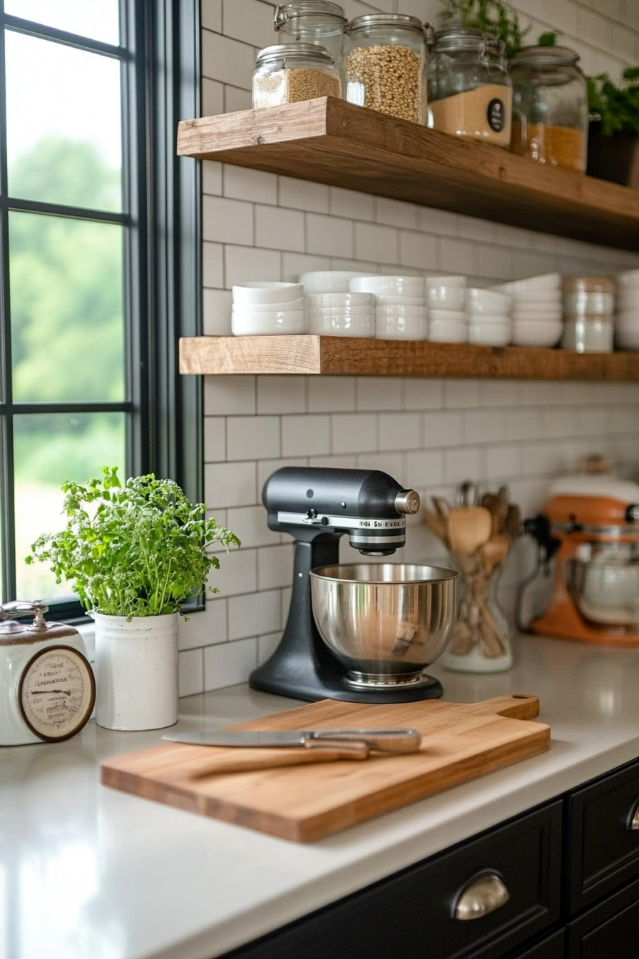 Vintage-inspired decor in a farmhouse kitchen