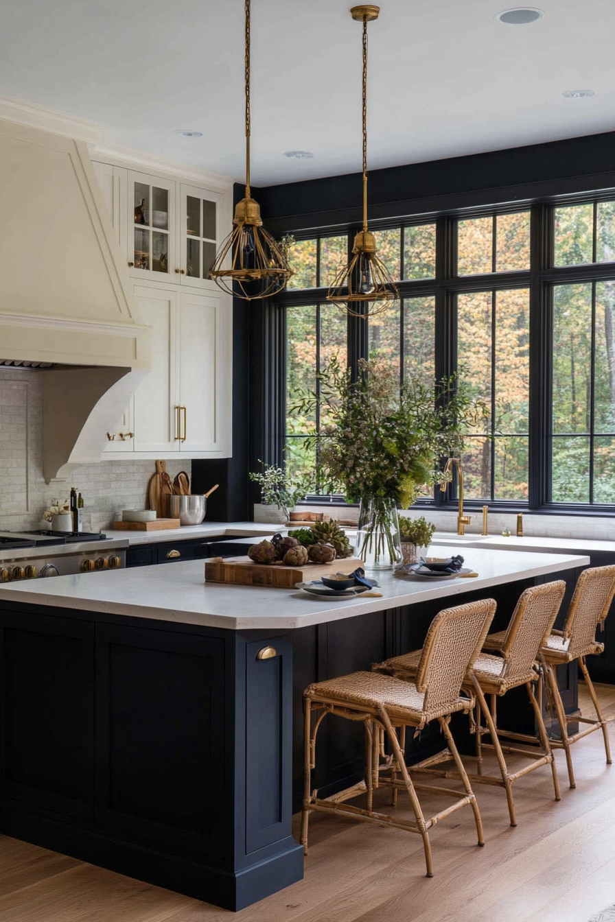 Two-tone cabinets with white upper cabinets and <a href=