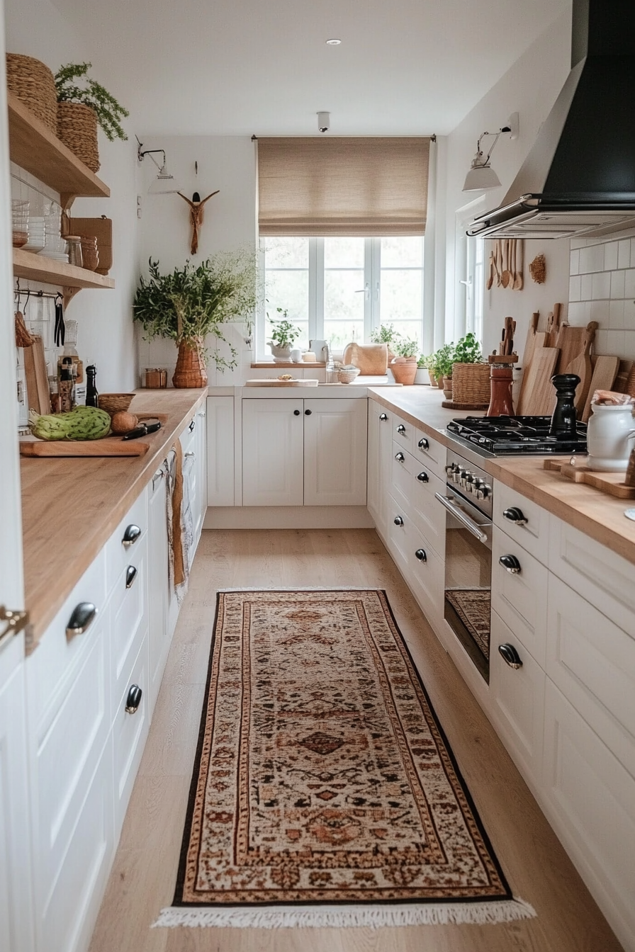 Scandinavian white cabinets with clean lines and functional design