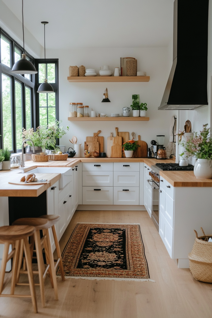 Scandinavian white cabinets with clean lines and functional design