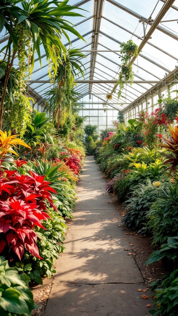 A living greenhouse full of different plants and flowers.