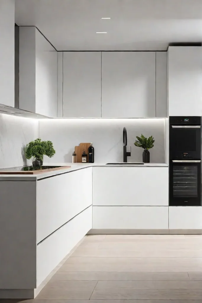 Tidy kitchen design with integrated appliances