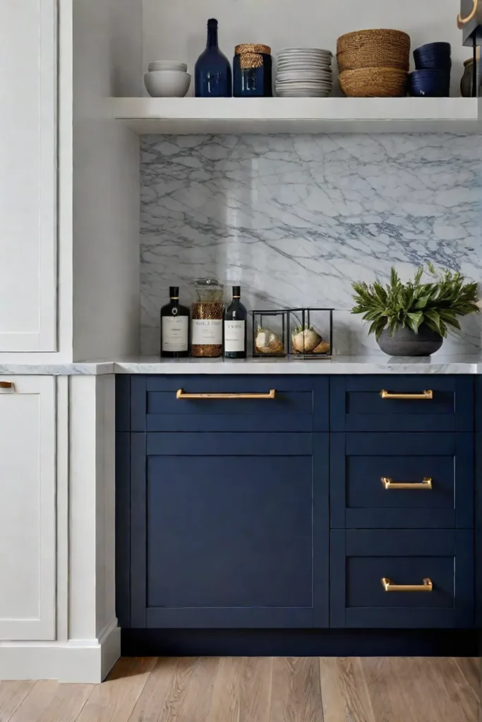 Kitchen design with contrasting cabinet colors