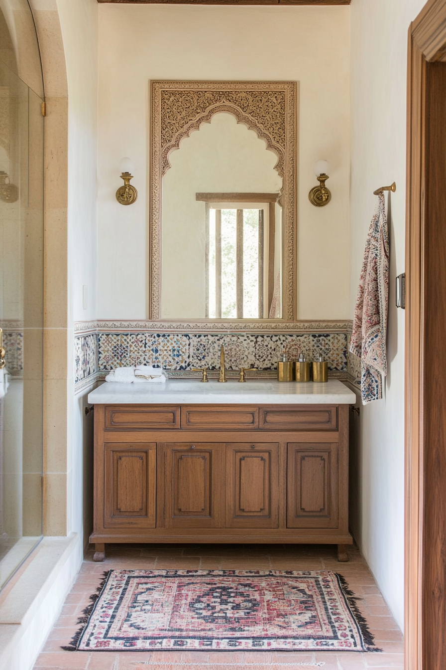 Elegant fittings and details in the Persian bathroom