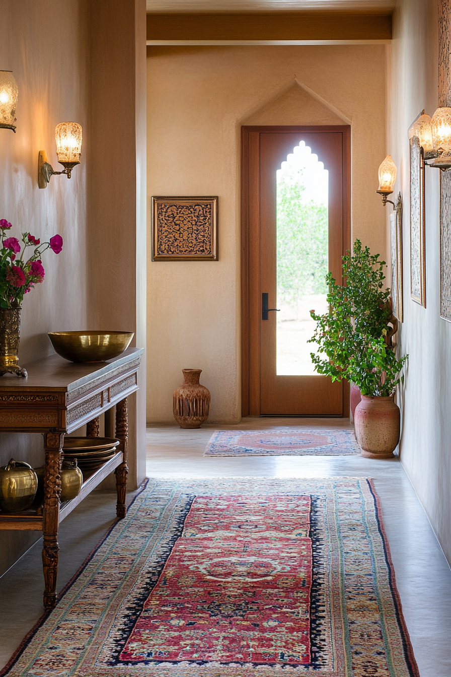 Inviting and elegant Persian entryway