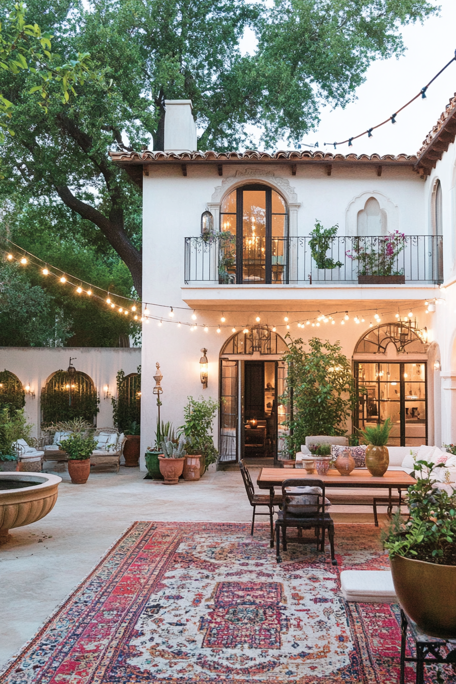 Outdoor elegance with Persian decor on the terrace