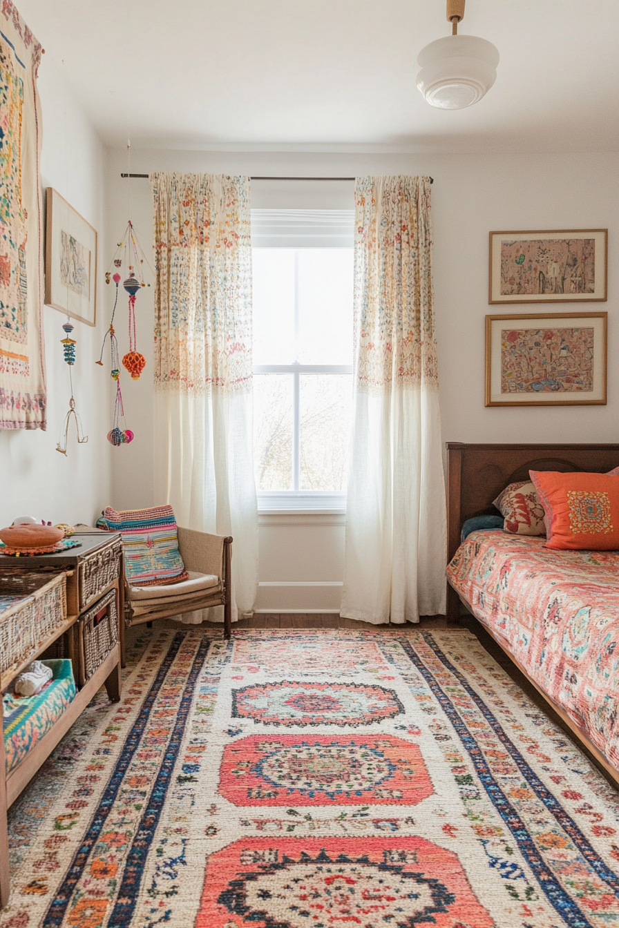 Playful patterns and colors in the Persian children's room