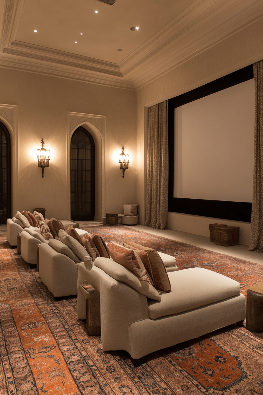 Comfortable seating in the Persian home cinema