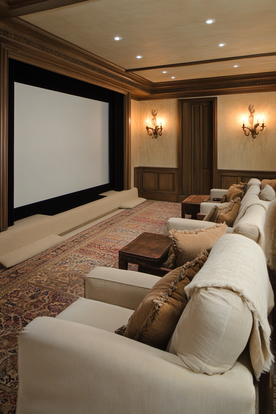 Luxurious and inviting Persian home theater