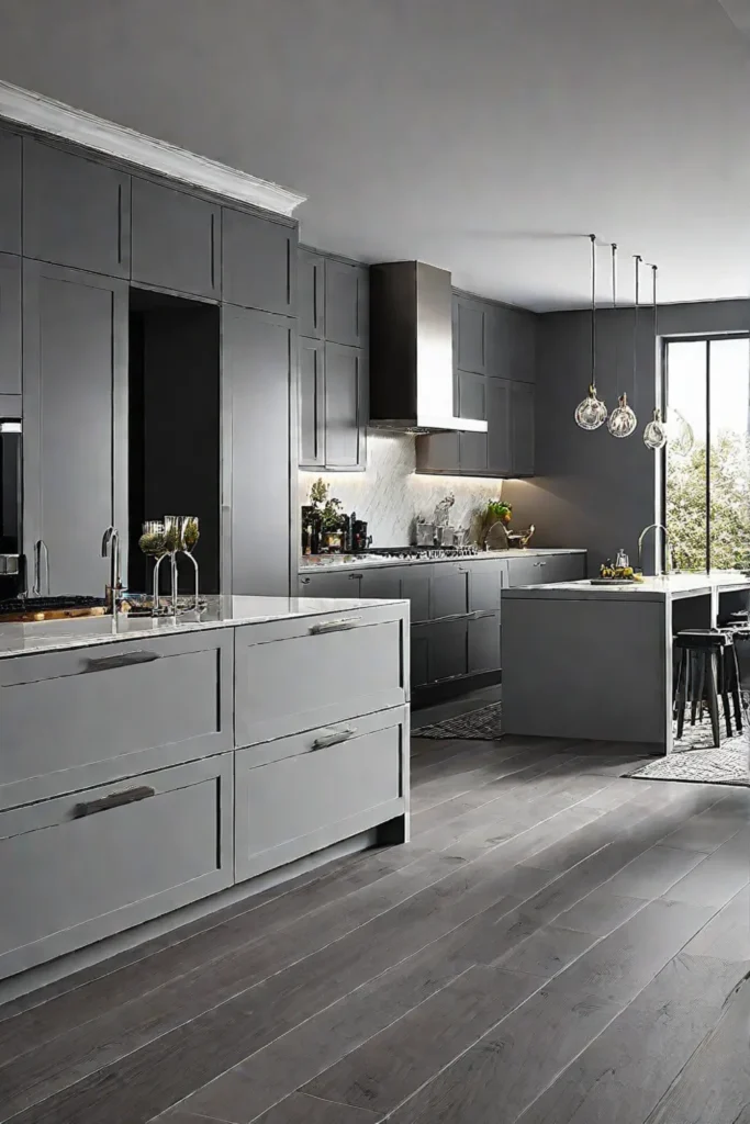 Light gray cabinets and walls for a seamless, calming kitchen design