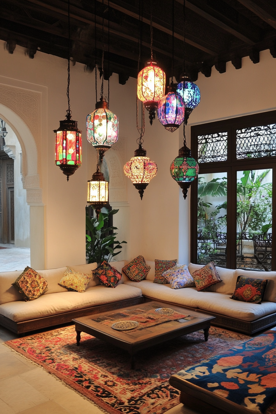 Moroccan lanterns for atmospheric lighting