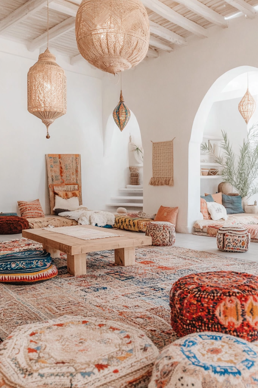 Moroccan poufs for versatile seating