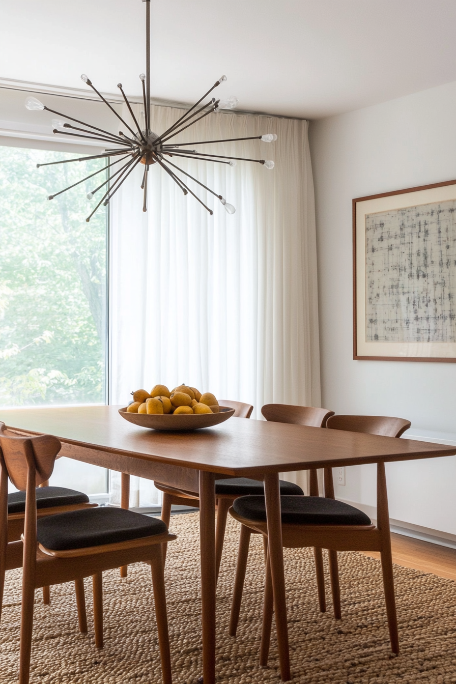 Sputnik chandelier in mid-century modern decor