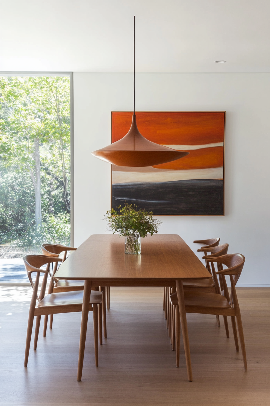 Sculptural lamp in mid-century modern decor