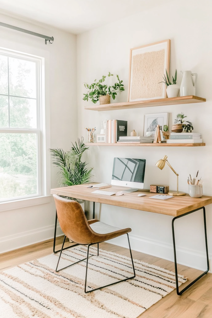 Modular shelf in mid-century modern decor