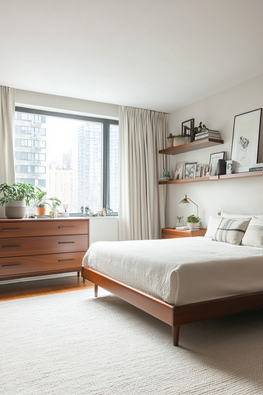 Modular shelf in mid-century modern decor