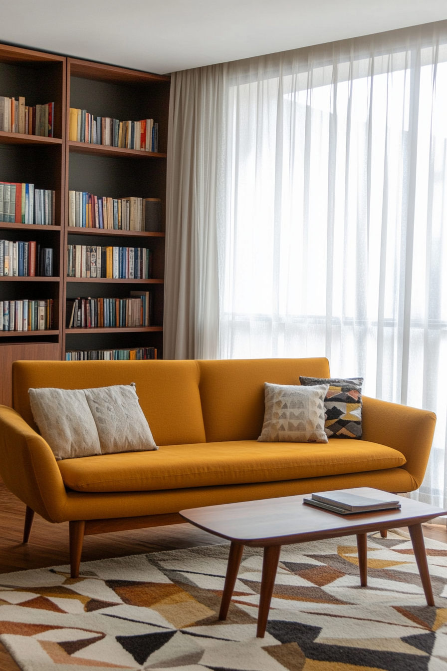 Eye-catching upholstery in mid-century modern decor