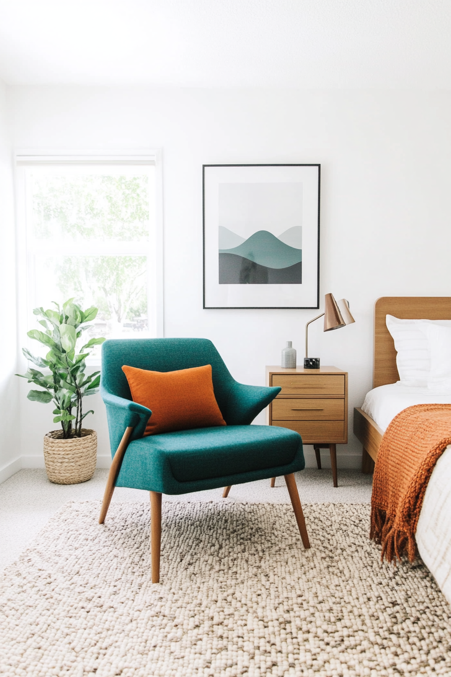 Eye-catching upholstery in mid-century modern decor