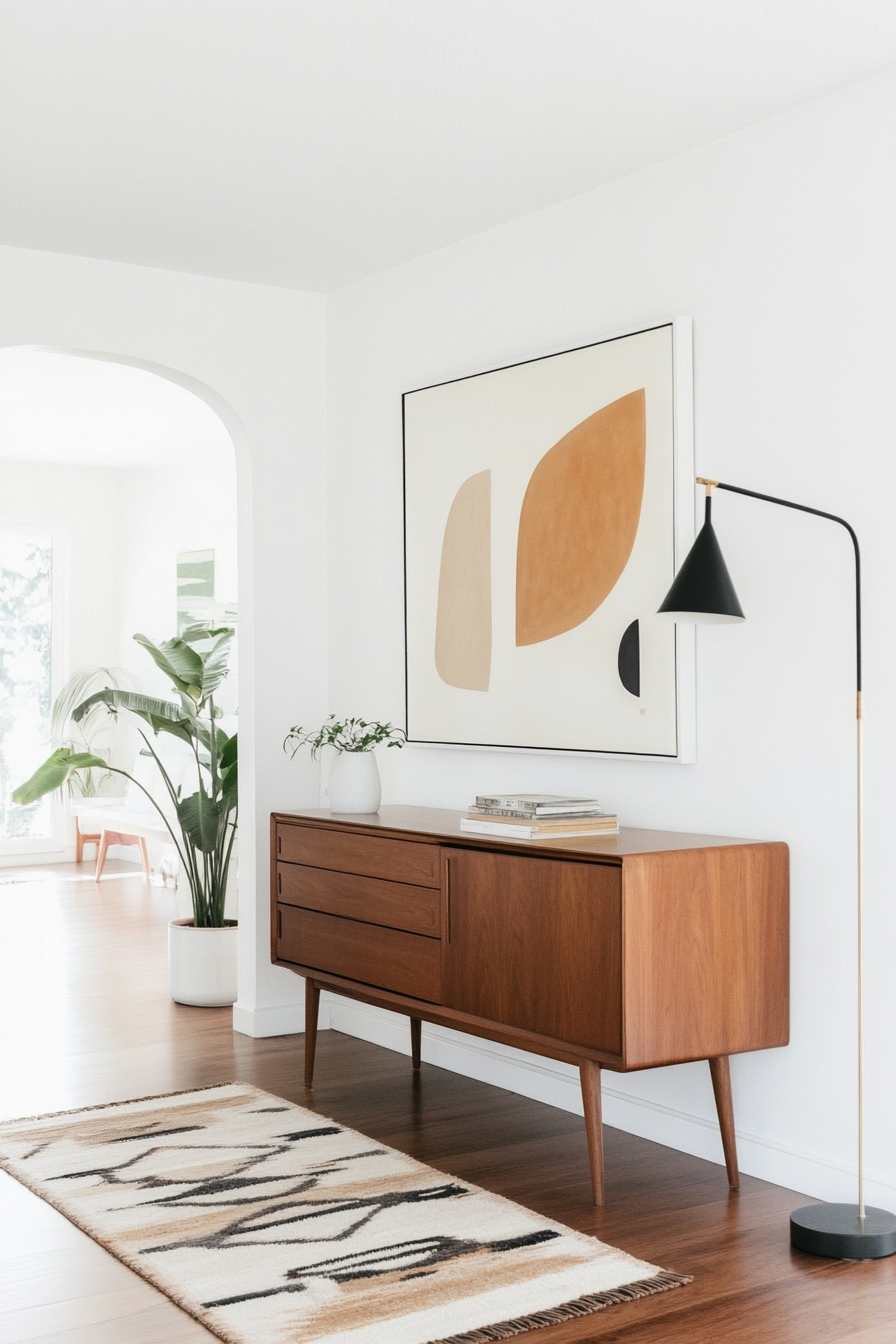 Sleek sideboard in a modern mid-century decor