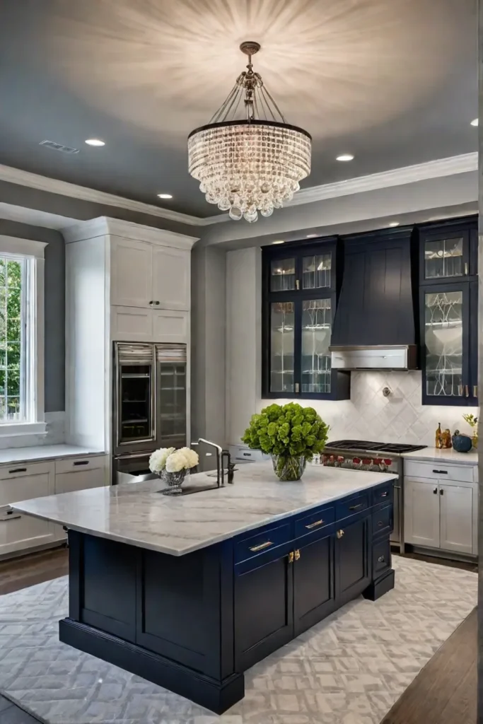 Elegant and functional lighting in a mixed style kitchen