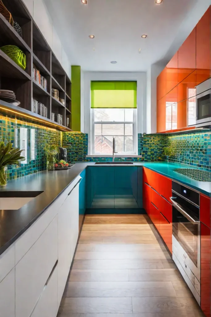 Playful and vibrant lighting design in an eye-catching kitchen