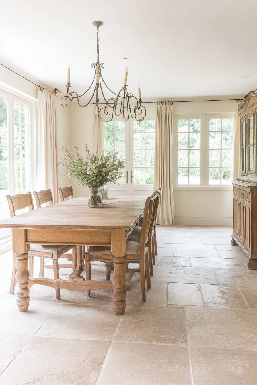 Natural materials in rustic kitchen