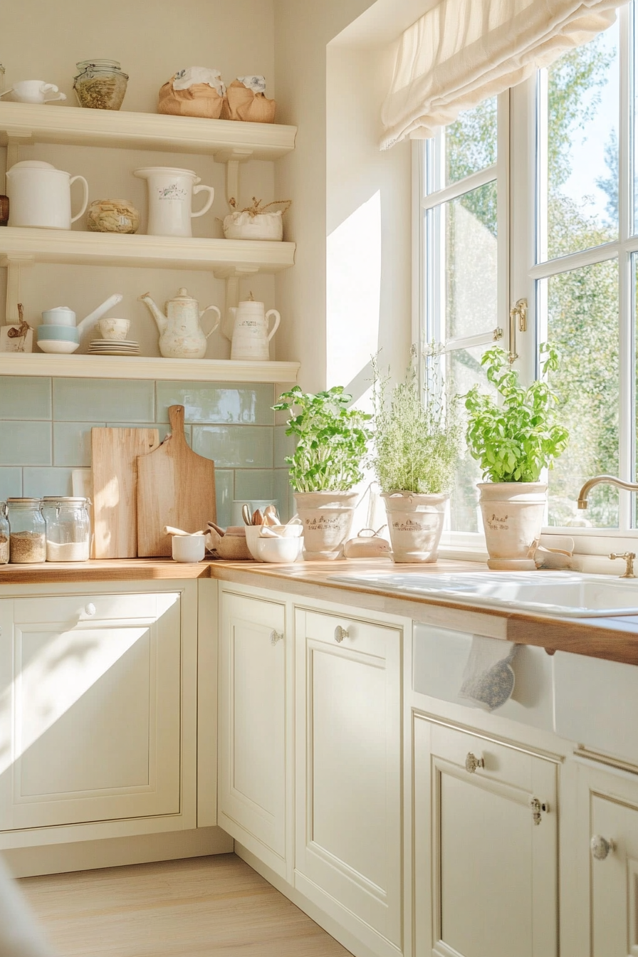 Soft, earthy tones in the country house bedroom