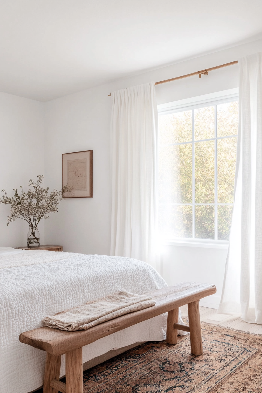 Bedroom with cozy textiles