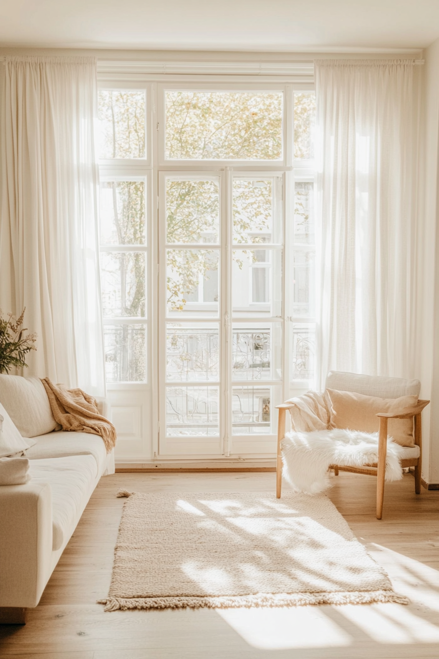 Living room with neutral color palette