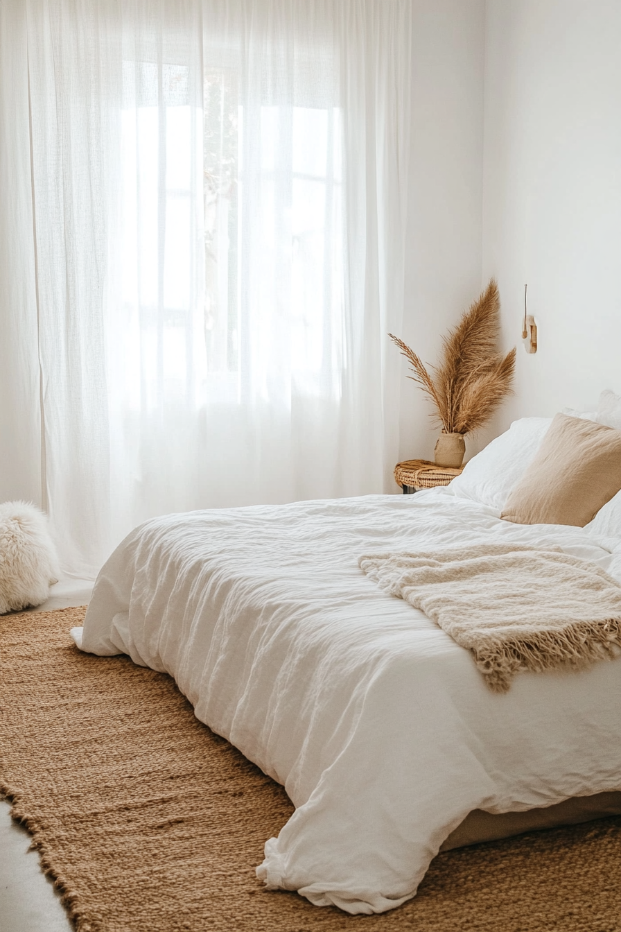 Bedroom with cozy textiles