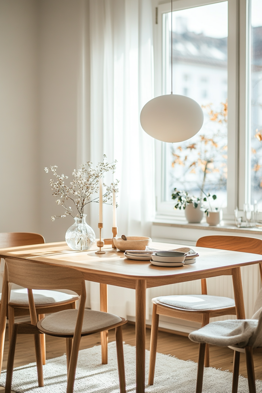 Dining room with minimalist elegance