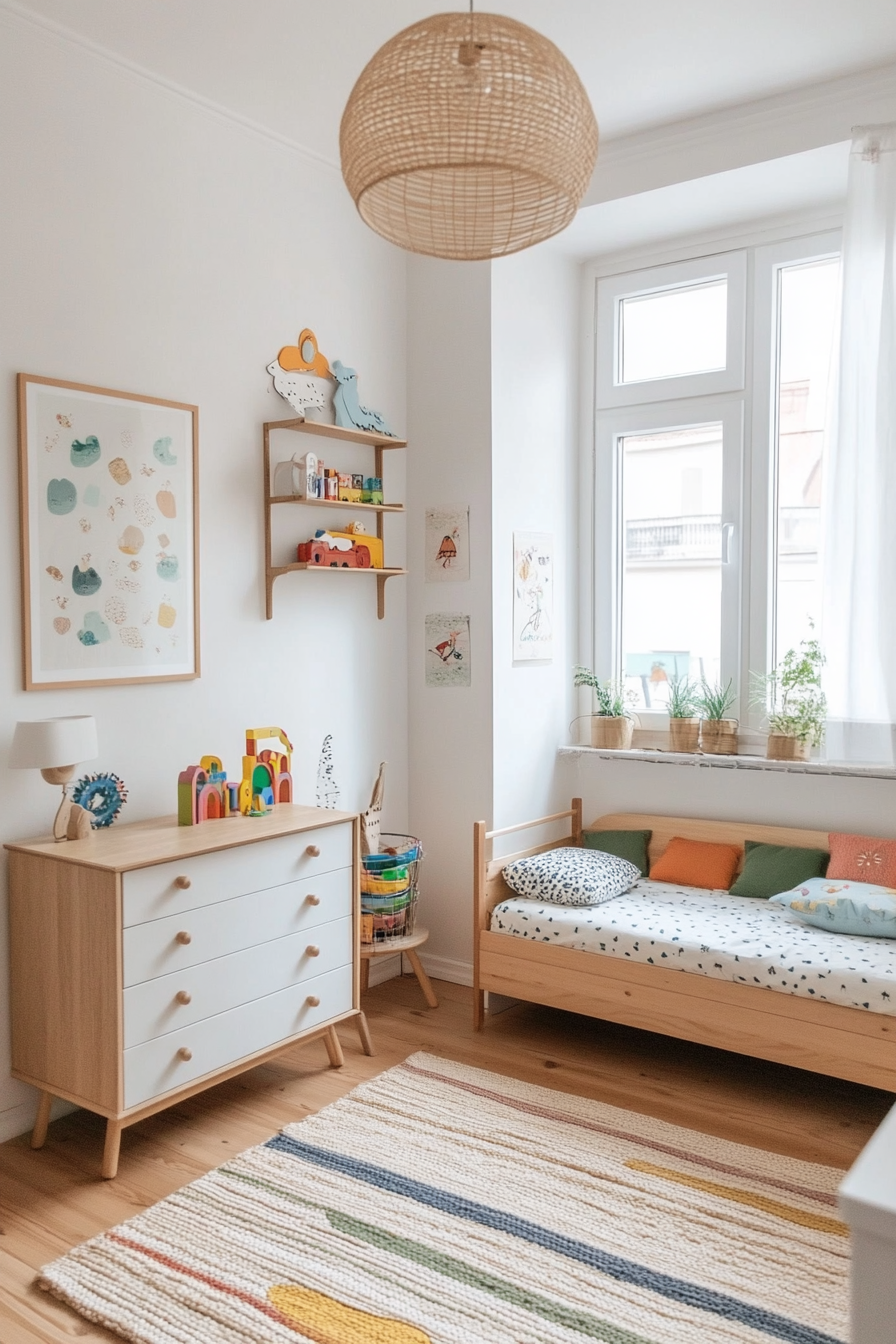 Playful and minimalist children's room