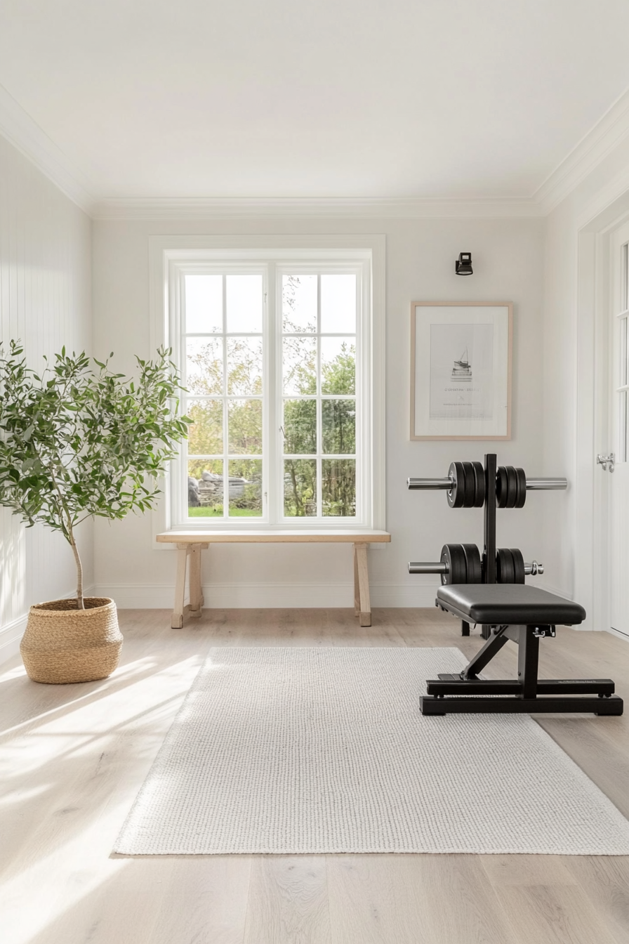 Clean and inviting home gym