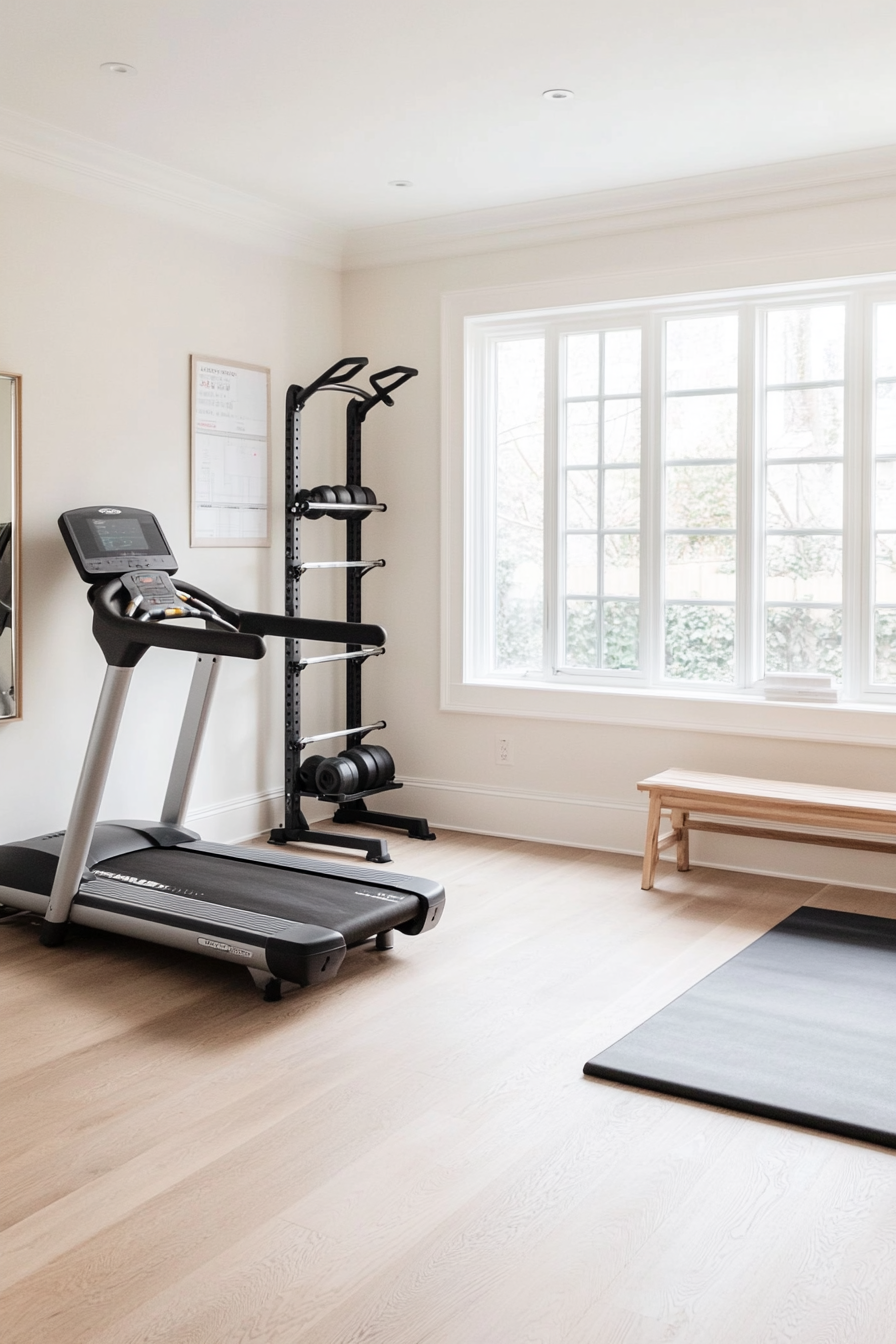 Clean and inviting home gym