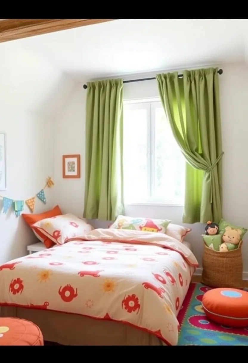 How to Use Earthy Terracotta and Sage Green in Textiles: Curtains, Rugs, and More for Any Room! - Children's room: Playful textiles